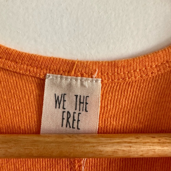 Free People We the Free Orange Boho Window Knit Floral Embroidered Tank Top - Picture 8 of 10